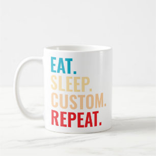 Caneca De Café Reproduzir Texto Personalizado de Repetição Person