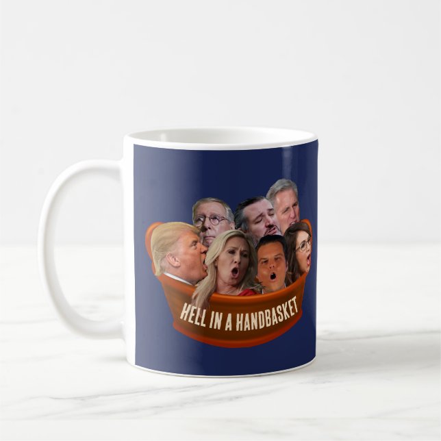 Caneca De Café Republicanos engraçados do MAGA Inferno na Cesta d (Esquerda)