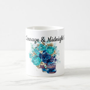 Caneca De Café Requiem Floral Azul