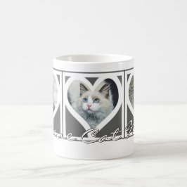 Caneca De Café RESCUE CAT MOM Três Cinzas Foto Cardíaca