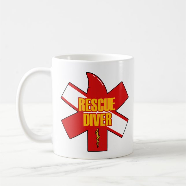 Caneca de Café Rescue Diver Fonte Amarela (Esquerda)