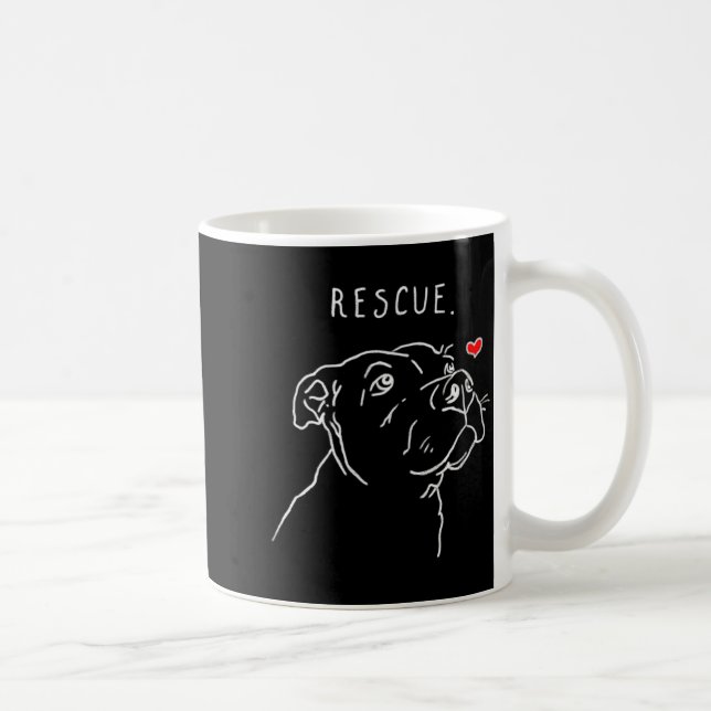 Caneca De Café Rescue Dog Tbull Drawing Rescue Mom Adopt Dont  (Direita)