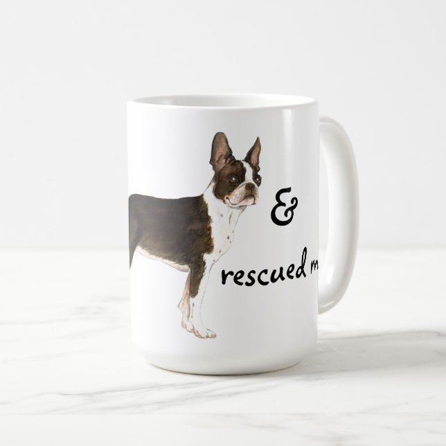 Caneca De Café Resgate de Boston Terrier Coffee Mug (Frente Esquerda)
