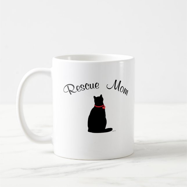 Caneca De Café Resgate mãe, Cat Themed Woman (Esquerda)