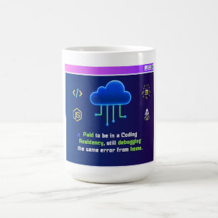 Caneca De Café Residência de Codificação Divertida, Hacker Retro 
