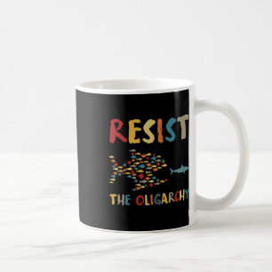 Caneca De Café Resista à Oligarquia Peixe Divertido Anti-trump So