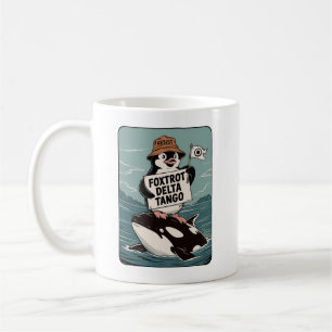 Caneca De Café Resista ao Ativismo de Pinguim Protesto Vintage 
