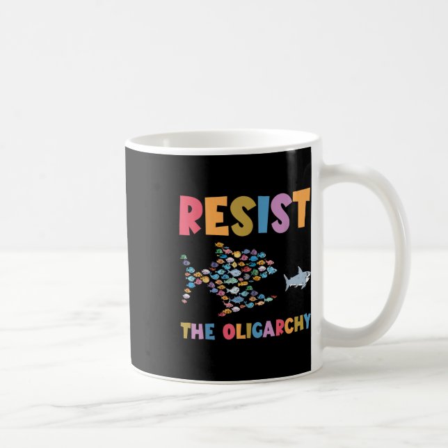 Caneca De Café Resiste À Tumulta De Peixe Funny Oligarchy _3 (Direita)
