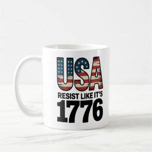 Caneca De Café Resiste como se fosse 1776 soldados patrióticos EU