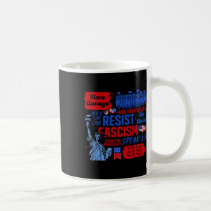 Caneca De Café Resistência Ao Fascismo Estátua Ativista Liberal D