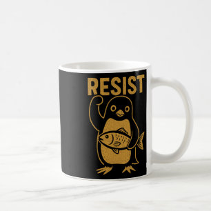 Caneca De Café Resistência ao Rebelde Penguin Anti-Trump Protesto