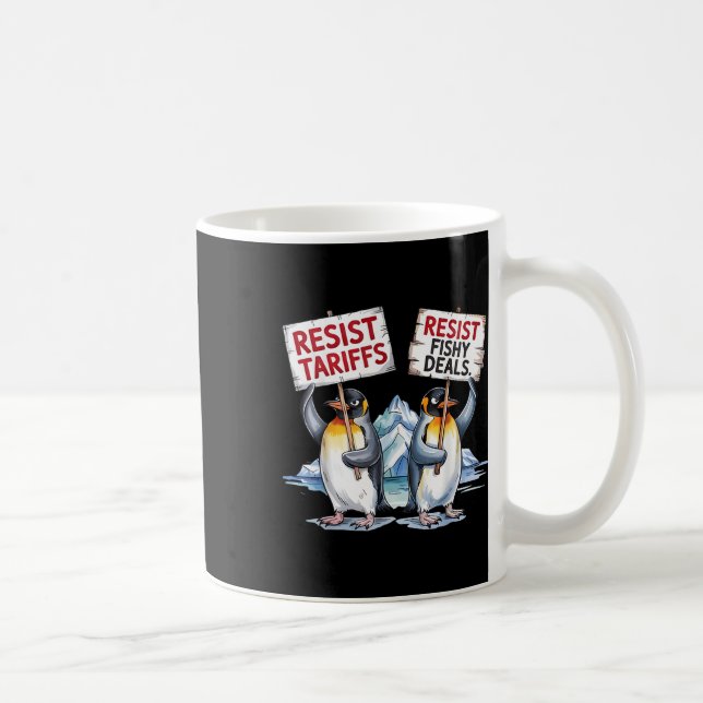 Caneca De Café Resistência Aos Pinguins Em Protesto Contra O Funn (Direita)