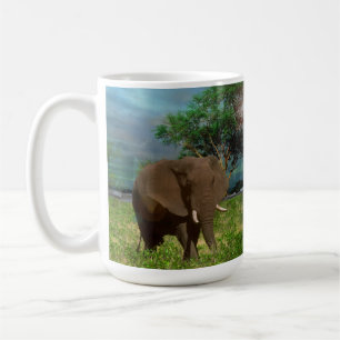 Caneca De Café "Resistência Serene: O Revestimento do Elefante Bu