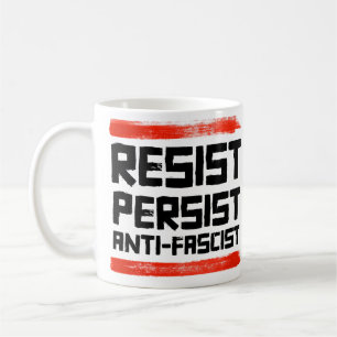 CANECA DE CAFÉ RESISTIR AO ANTIFASCISTA PERSISTENTE