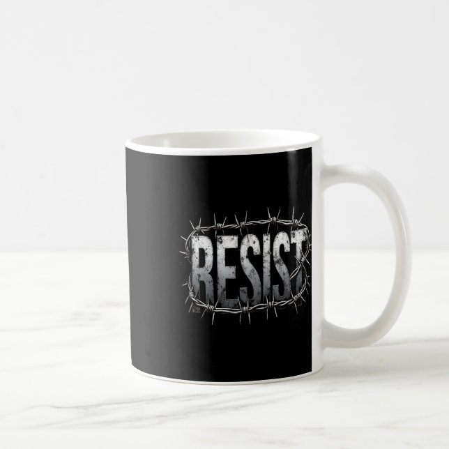 Caneca De Café Resistir ao Protesto Político  (Direita)
