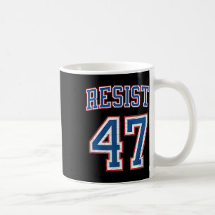 Caneca De Café Resistir ao Trump 47 Retro Distrescido Político