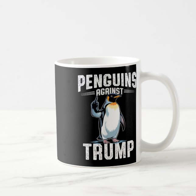 Caneca De Café Resistir Pinguins Contra Trump - Tornar Imposto So (Direita)