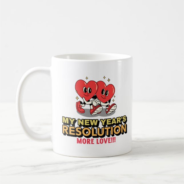 Caneca De Café Resolução de Ano Novo - Mais Amor (Esquerda)