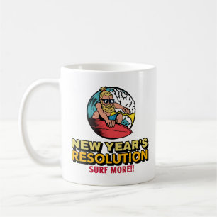 Caneca De Café Resolução de Ano Novo - Surf Mais