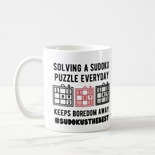 Caneca De Café Resolvendo um quebra-cabeça sudoku todos os dias (Esquerda)