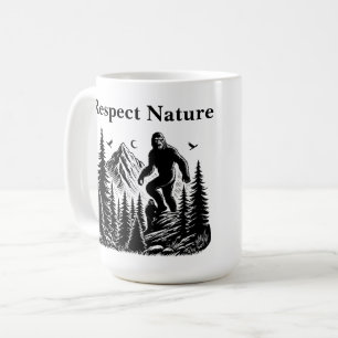 Caneca De Café Respeite a Natureza Yeti Pé Grande Arte de Tinta