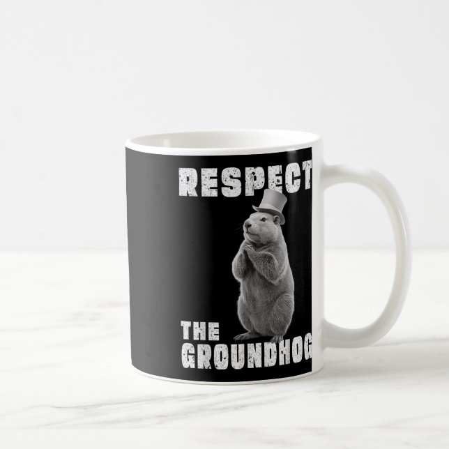 Caneca De Café Respeite O Dia De Marmota Respeite O Marmoto _1 (Direita)