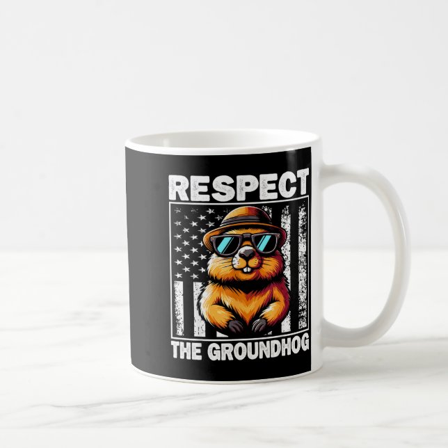 Caneca De Café Respeite O Dia Do Groundhog Dia Do Groundhog Engra (Direita)