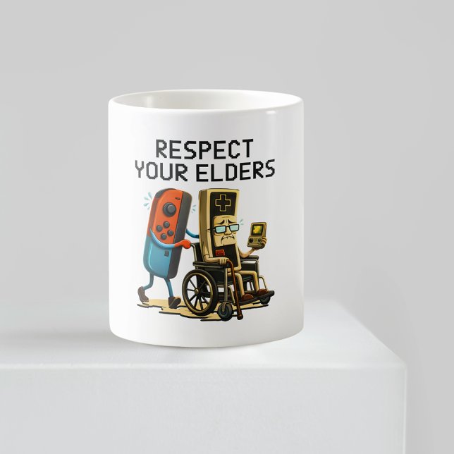 Caneca De Café Respeite Seus Anciãos Controle de Jogos Retro Dive (Criador carregado)