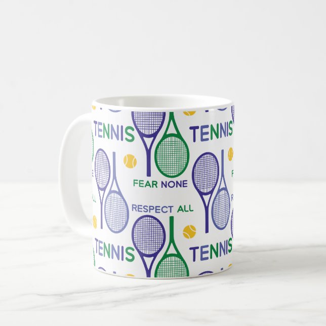 Caneca De Café Respeite todos, não tenha medo - verde / roxo (Frente Esquerda)