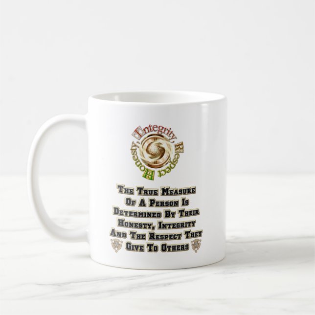Caneca De Café Respeito da integridade da honestidade MXT (Esquerda)