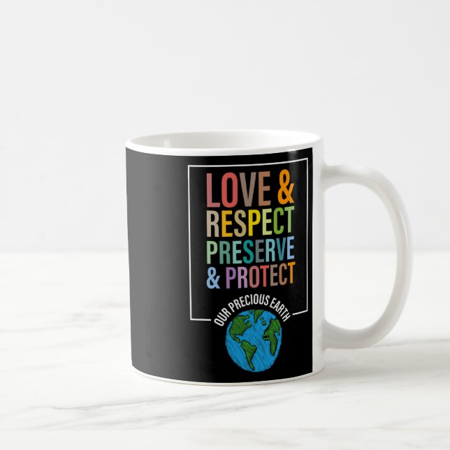Caneca De Café Respeito Pelo Amor Preservar Proteger Nossa Terra  (Direita)