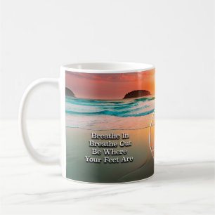 Caneca De Café Respire Em Breve Slogan De Recuperação Sunrise Mug