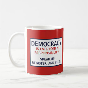 Caneca De Café Responsabilidade da Democracia Votação no Regist