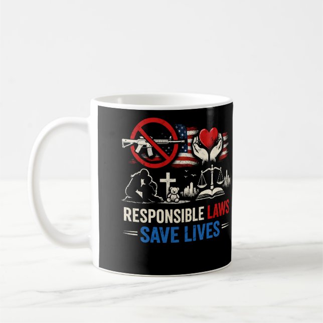 Caneca De Café Responsible Laws Save Lives (Esquerda)