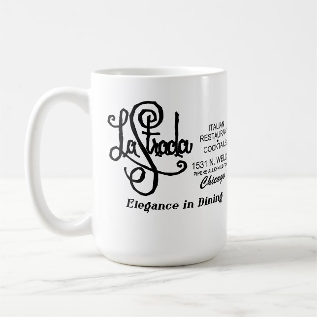 Caneca De Café Restaurante La Strada, Cidade Antiga, Chicago, IL (Esquerda)