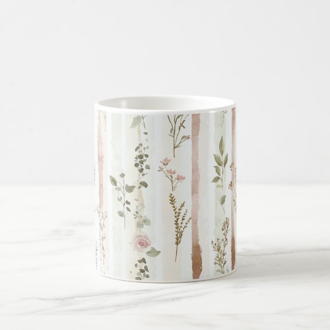 Caneca De Café Resumo Floral Rosa (Centro)