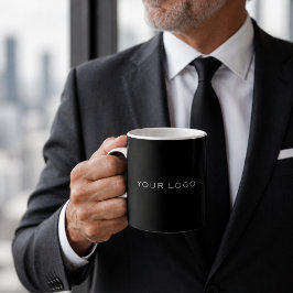 Caneca de café retangular com logotipo de negócios