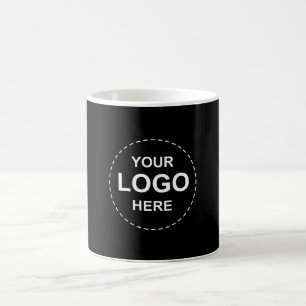 Caneca de Café Retangular Preta Personalizada com 