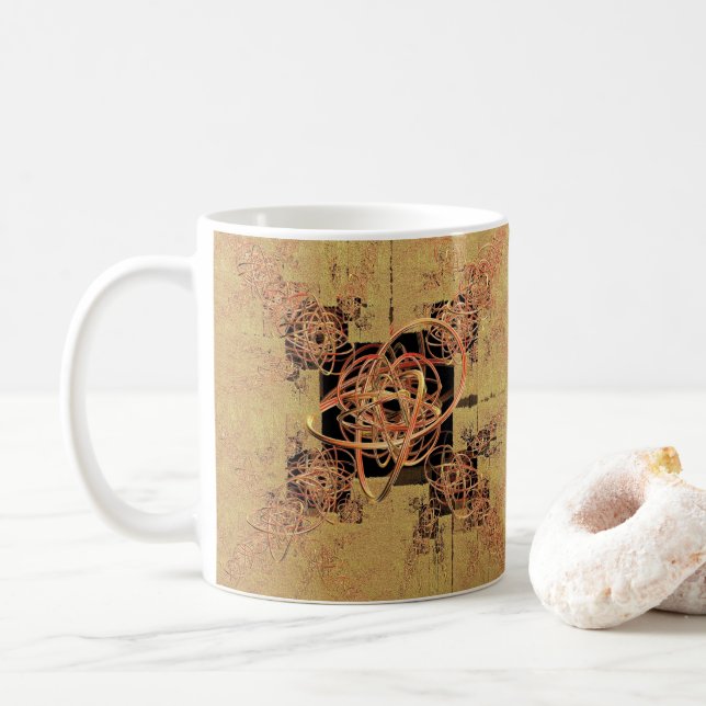 Caneca De Café Retângulo de ouro (Com Donut)
