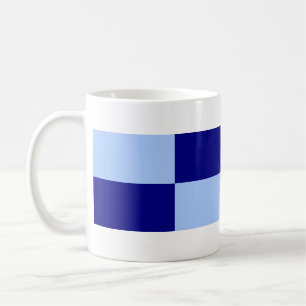 Caneca De Café Retângulos azuis claros e azuis escuros