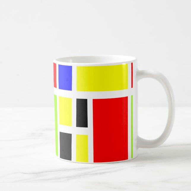 Caneca De Café Retângulos Coloridos 04 (Direita)