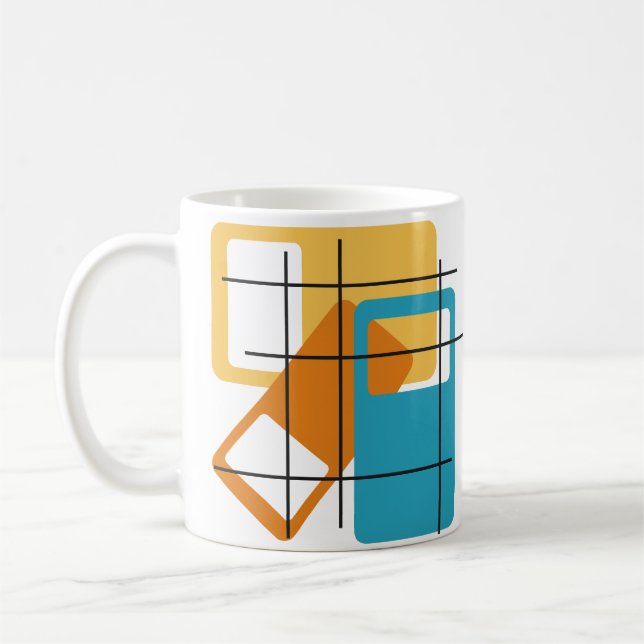 Caneca De Café Retângulos de Grade (Esquerda)