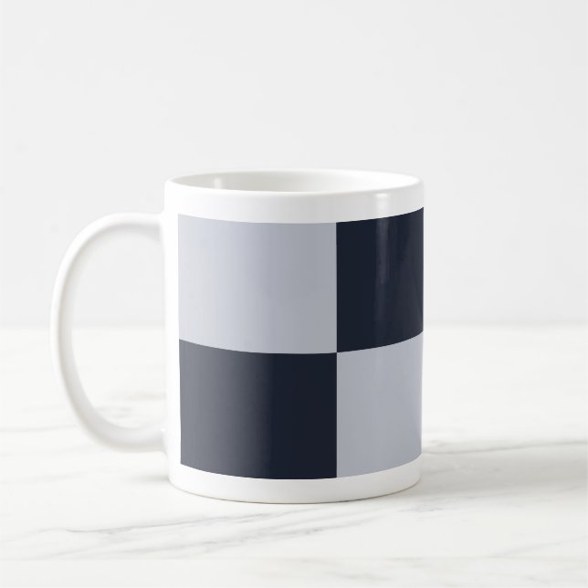 Caneca De Café Retângulos de marinho e Cinza (Esquerda)