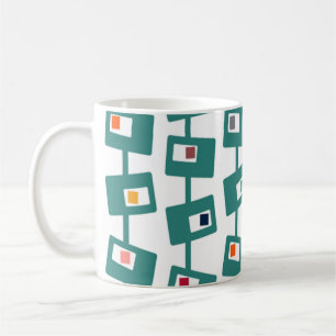 Caneca De Café Retângulos e quadrados modernos do século médio