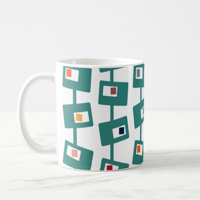Caneca De Café Retângulos e quadrados modernos do século médio (Esquerda)