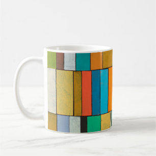 Caneca De Café Retângulos pintados de conselho reunidos em colou