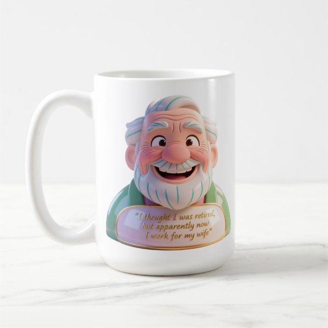 Caneca De Café Retired Work For Wife Quote Bust (Esquerda)