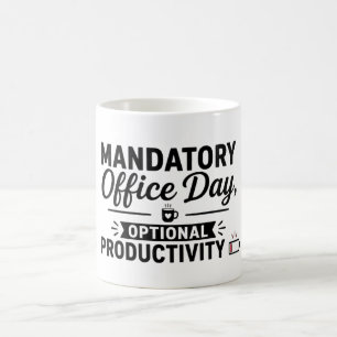 Caneca De Café Retorno Divertido ao Escritório Trabalho Híbrido