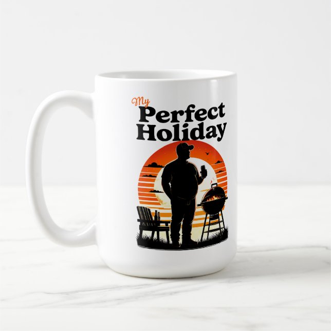 Caneca De Café Retrair O Texto Escuro Do Meu Feriado Perfeito (Esquerda)