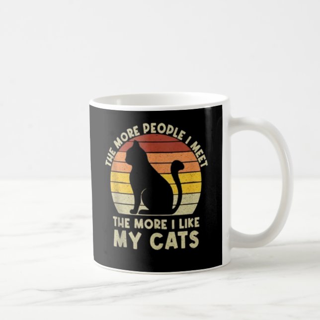 Caneca De Café Retrair Quanto Mais Pessoas Eu Encontro Mais Eu Go (Direita)